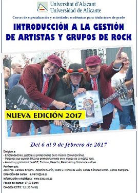 El negocio del rock & roll entra en la Universidad de Alicante en febrero